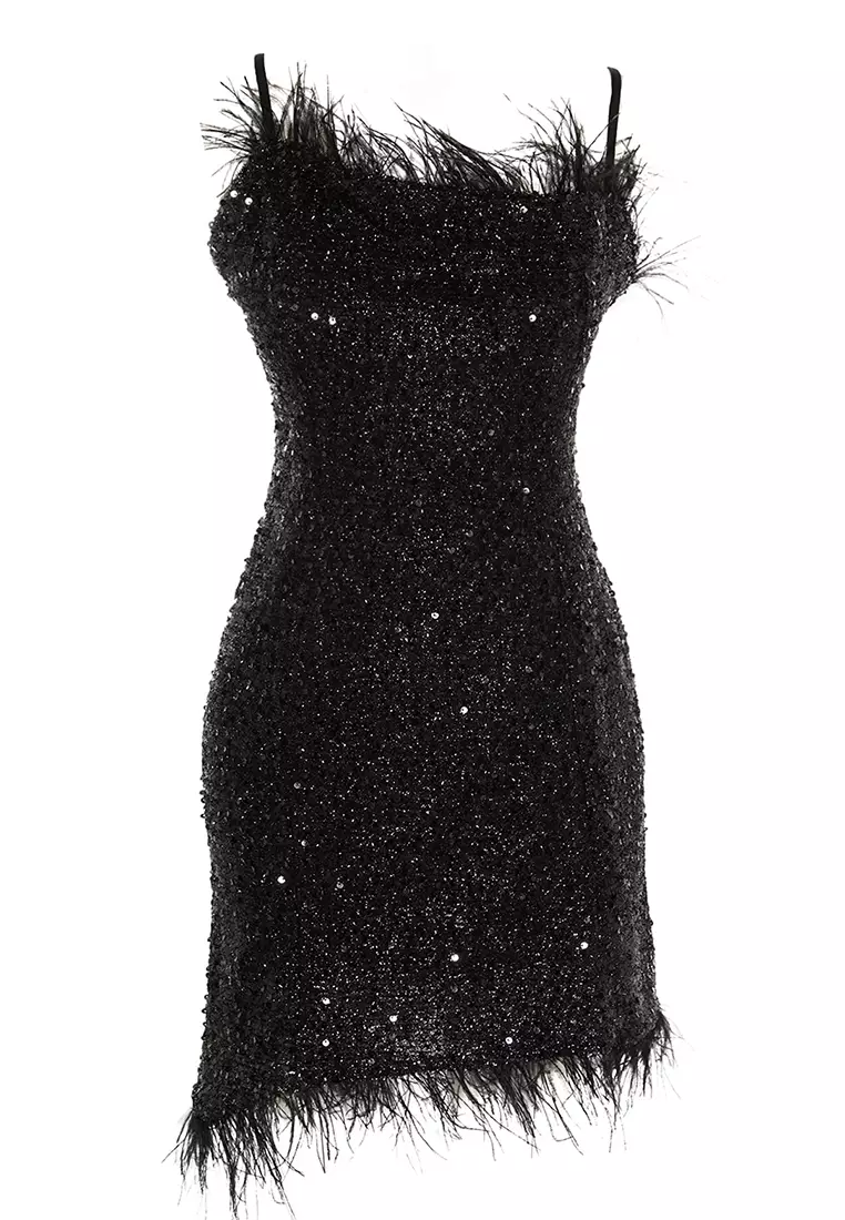 Sequin Detailed Evening Dress