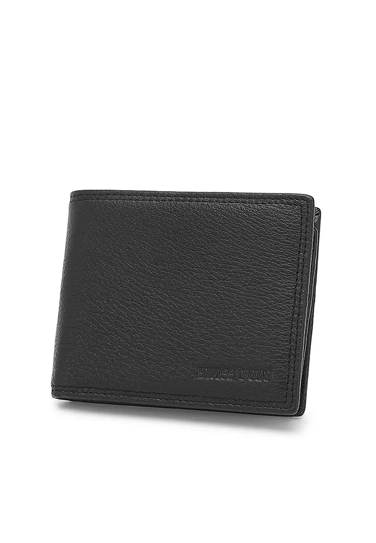 Genuine Leather RFID Short Wallet (真皮錢包) - 黑色