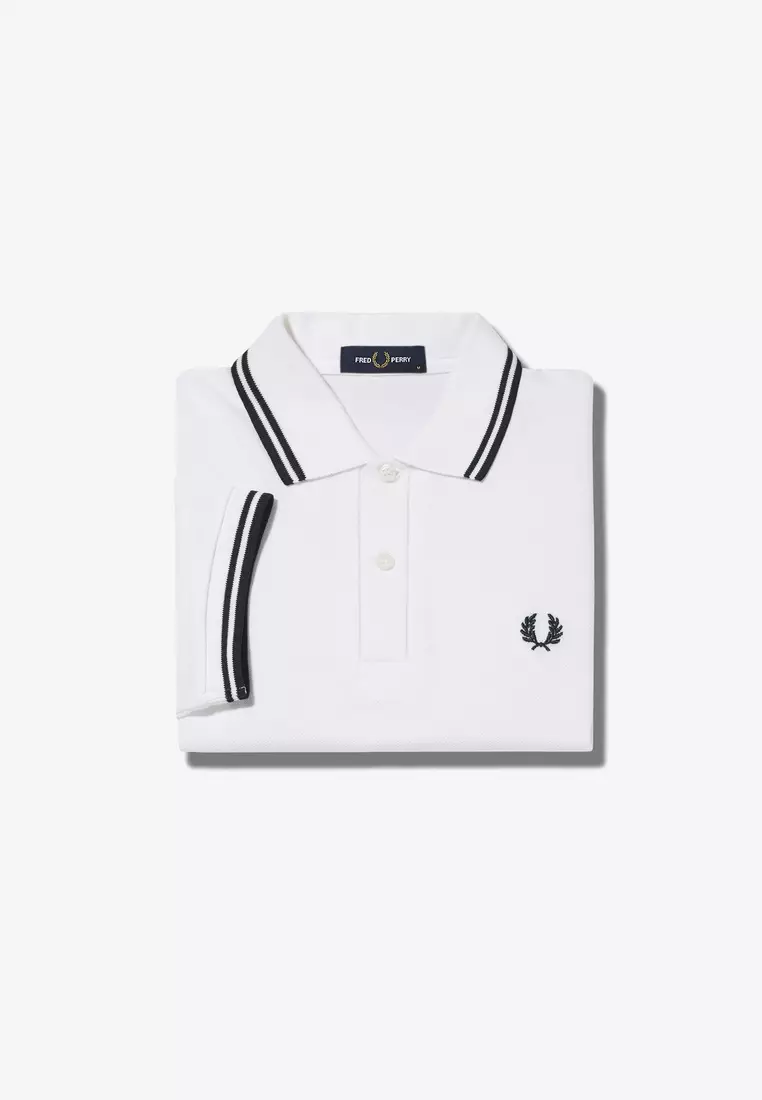 Fred Perry M3600 Twin Tipped Fred Perry Shirt (White / Black / Black)