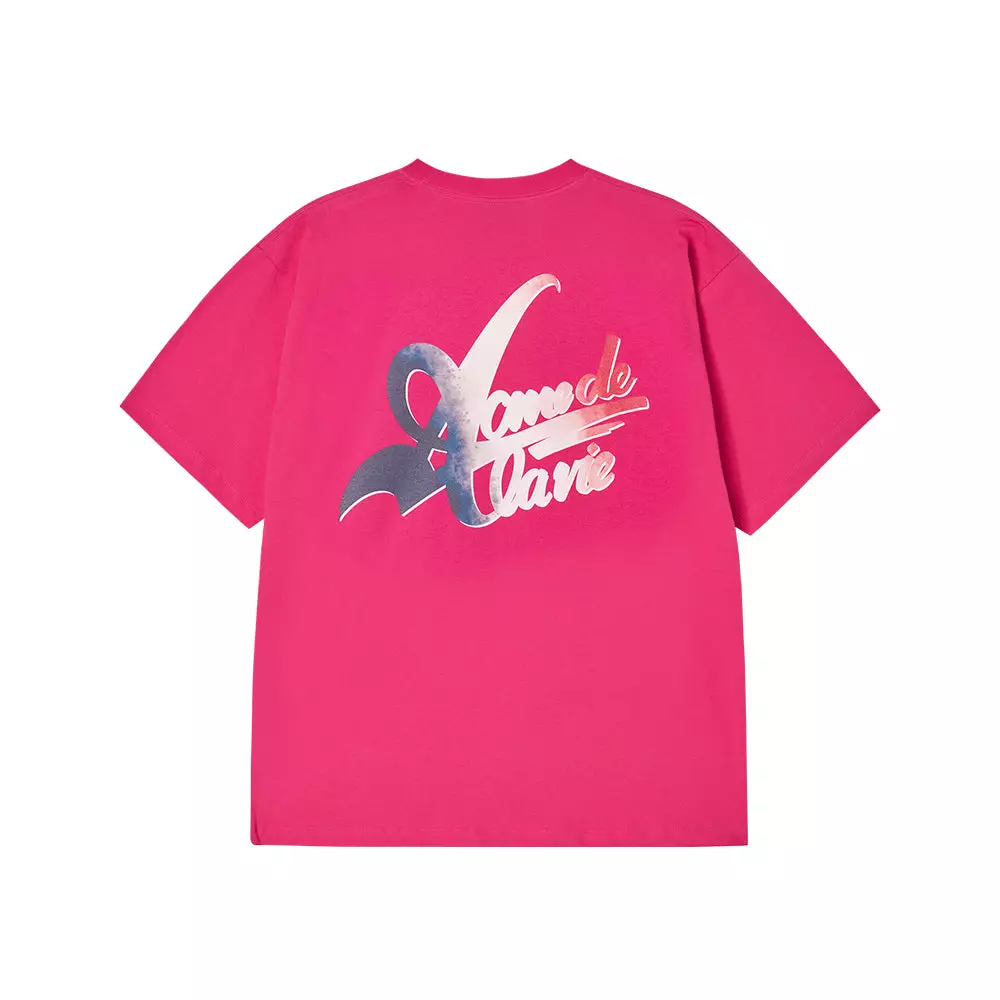 FRENCH SCRIPT LOGO SHORT SLEEVE T-SHIRT HOT PINK