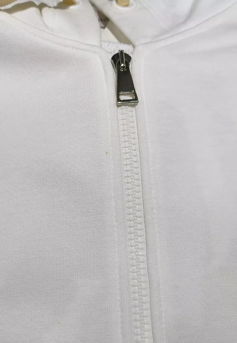 心愛的 Moncler 女式白色宏觀標誌外套 - O1-8G70300-V8101-032-S