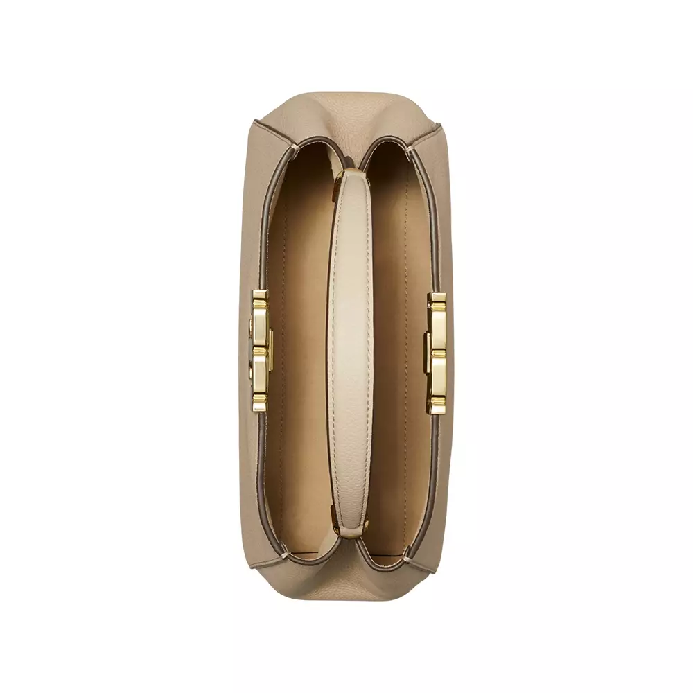 Eleanor Soft Medium Satchel Light Stone Ghw