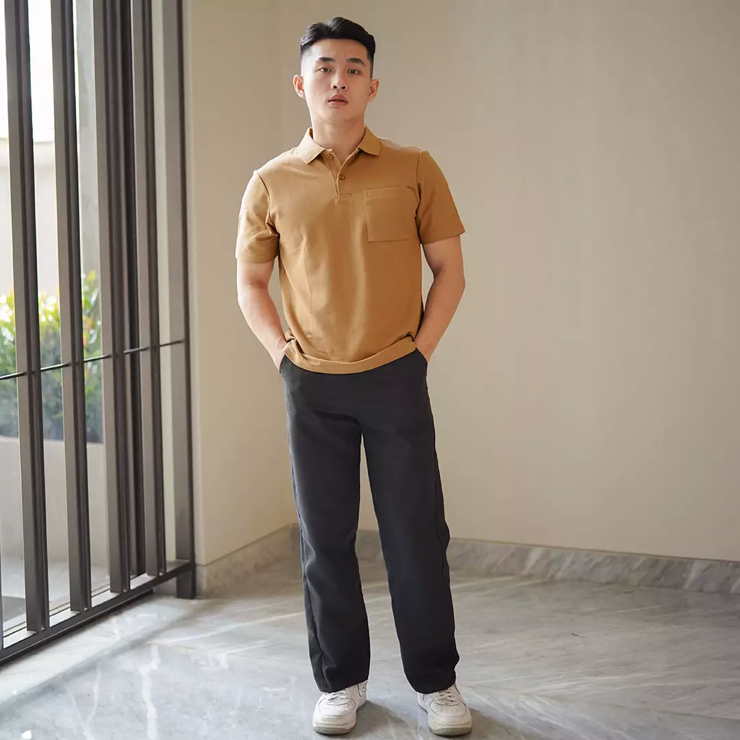 Kale PARKER DUSTY BROWN / Polo Shirt Reguler Fit / Kaos Polo Pria / Kaos Pria / Kaos Kerah