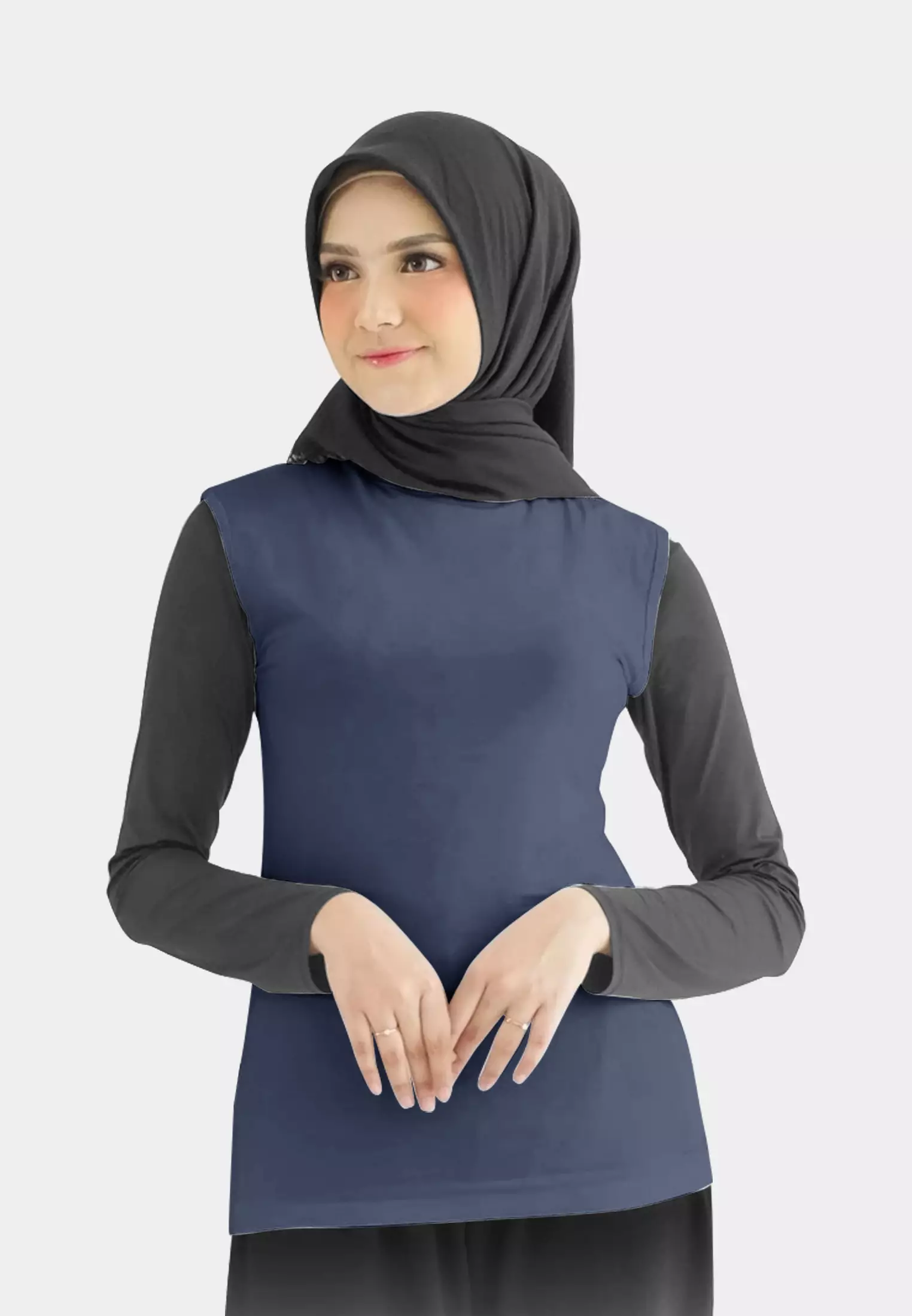 Cotton Bee - Round Neck Sleeveless | Inner Manset Kaos Tanpa Lengan - Navy - M