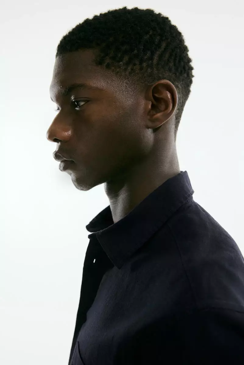 Regular Fit Short-sleeved linen-blend shirt