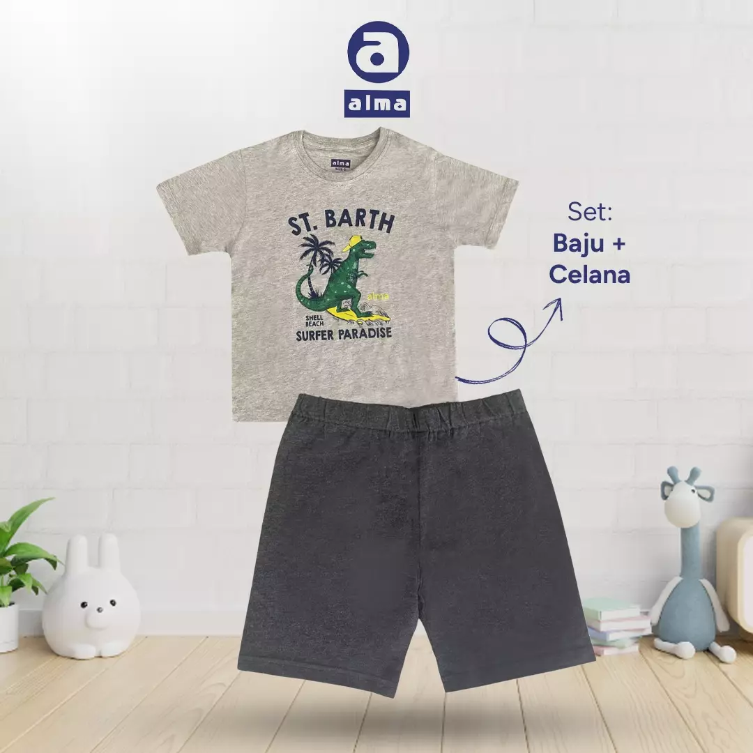 Alma Kids Setelan Top and Bottom set anak full cotton 