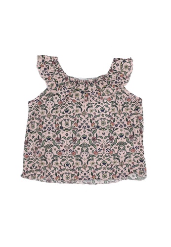 H&M pink and multi Flounce-Trimmed Top 256FEKA11D97BAGS_1