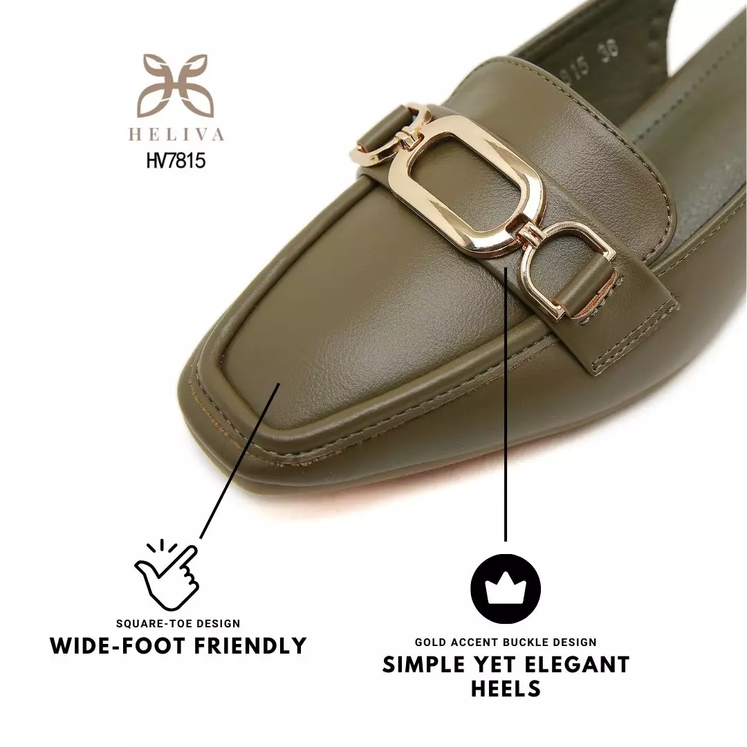 Heliva Enel Modern Loafer-Inspired Heels with Slingback Design & Iconic Bit Ornament HV7815