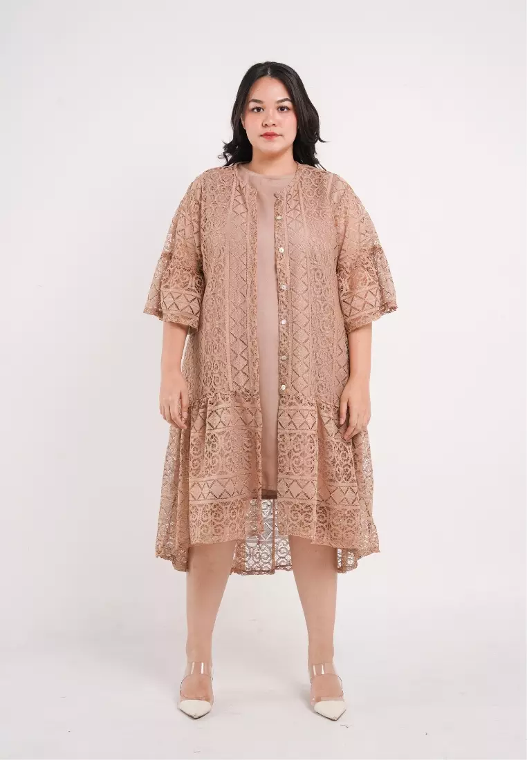 Plus Size Party Dress Aveline Gold