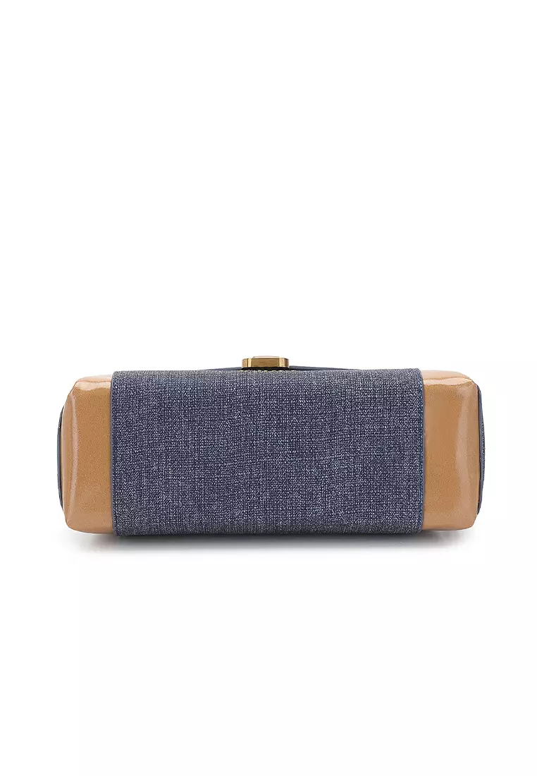 Women's Sling Bag / Crossbody Bag / Shoulder Bag - Blue / Light Brown