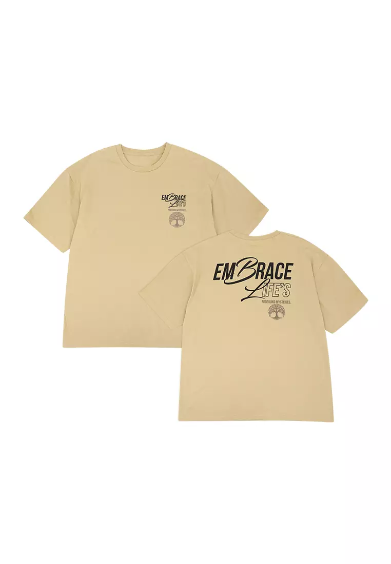 Men's Graphic Oversize T-Shirt "Embrace Life's Profound Mysteries"