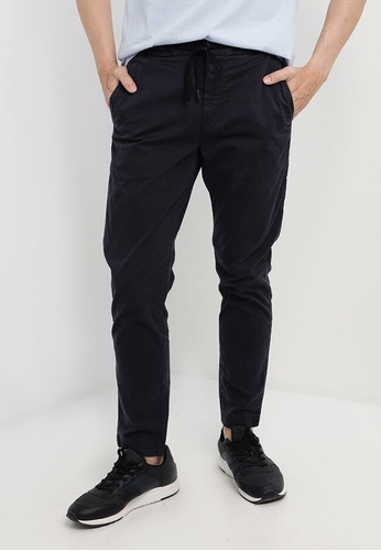 BOSS blue Cotton Twill Tapered Fit Trousers 7C6C1AAB073CA5GS_1
