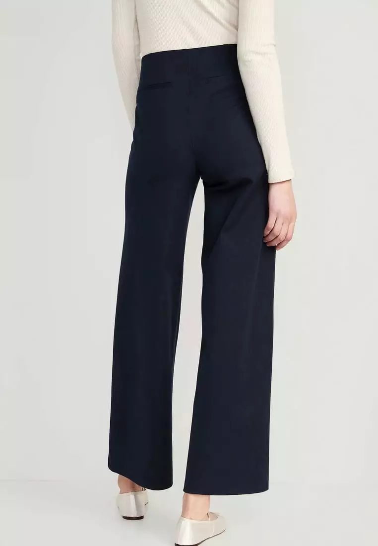 High-Waisted Pull-On Pixie Wide-Leg Pants
