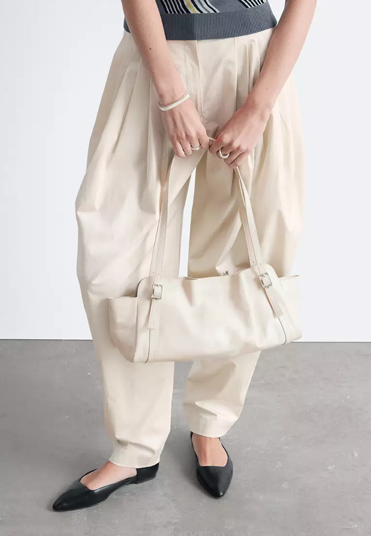 Low-Profile Leather Shoulder Bag
