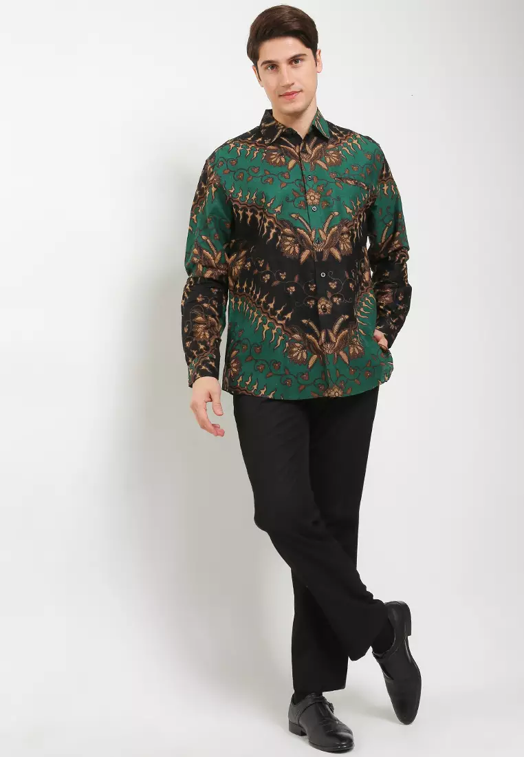 Abhicandra Kemeja Batik Exclusive Premium Pria Casual Modern Lengan Panjang