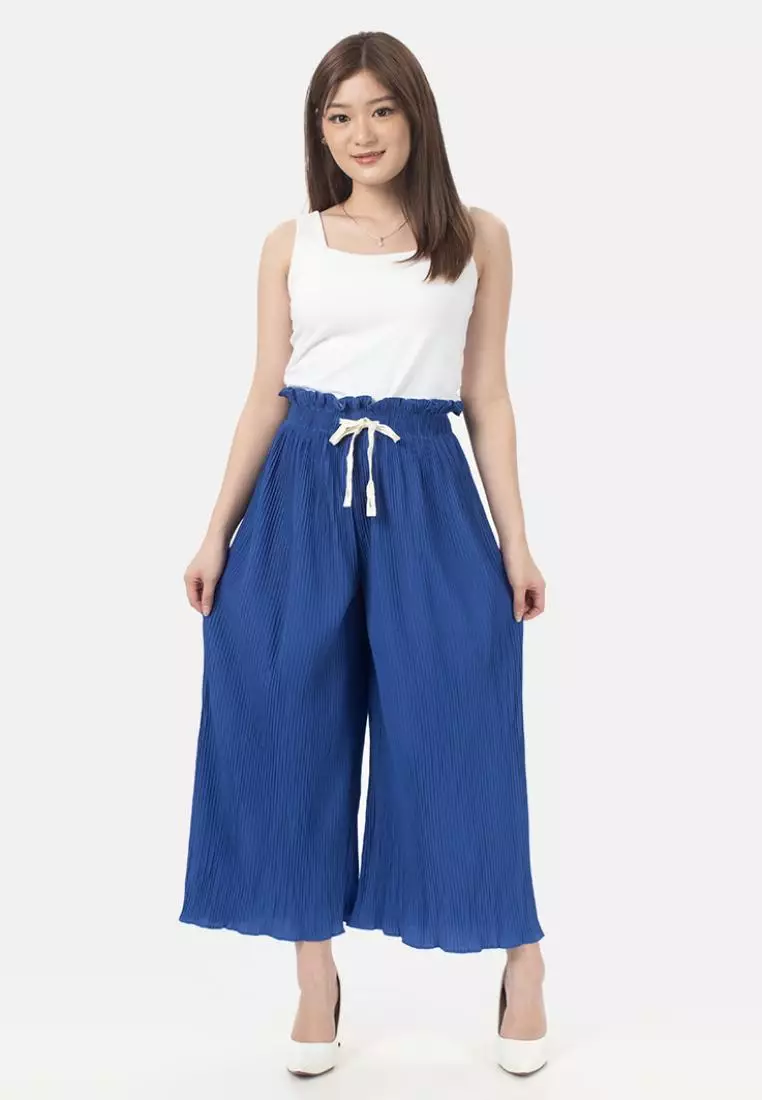 Kimberly Plisket Pants in Blue