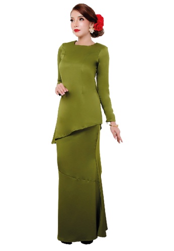 Buy Sarima Kurung Modern Olive Green 2021 Online Zalora Singapore