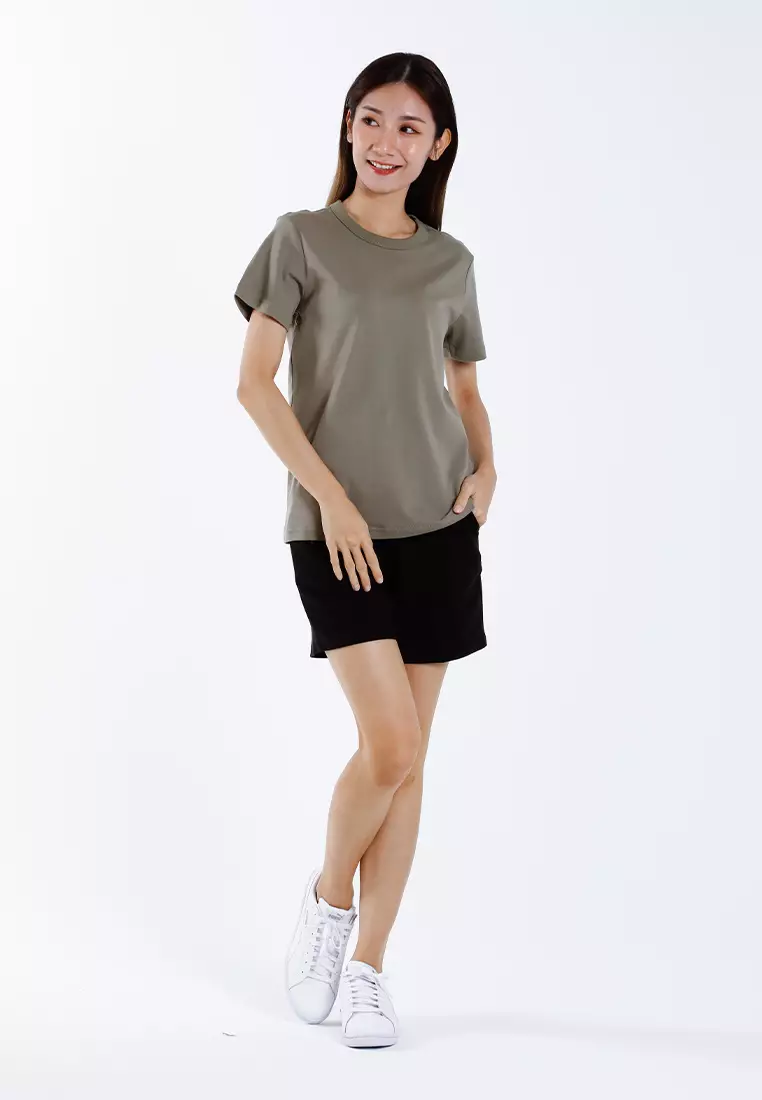 Forest Ladies Premium Cotton Round Neck Tee | Baju T Shirt Perempuan - 822435-48Olive