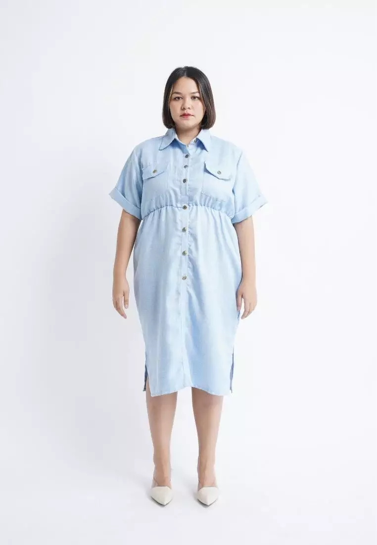 women's plus size light blue dresses