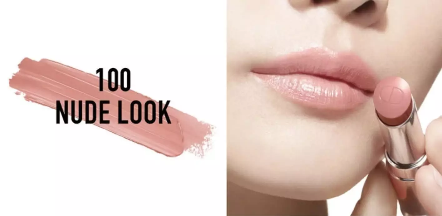 Dior Addict Refillable Shine Lipstick Refill + Dior Rosemania Case - 100 Nude Look
