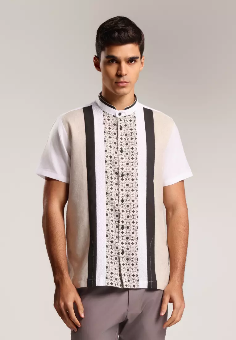 MOC Kemeja Koko Lengan Pendek Pria Ruwais - Khaki