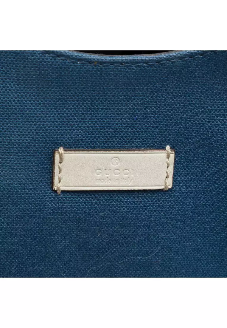 Pre-Loved Gucci Guccissima Trimmed Canvas Colbert Shoulder Bag