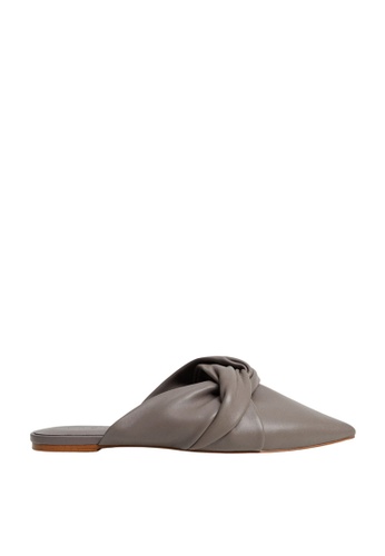 Violeta by MANGO brown Bow Leather Mules 6D714SH49749AEGS_1