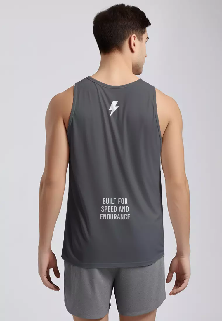 MSA90 Kaos Kutung Lari Tank Top Pria 3lines Td Bolt abu