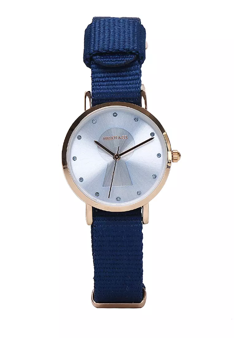 Gold and sale navy blue watch