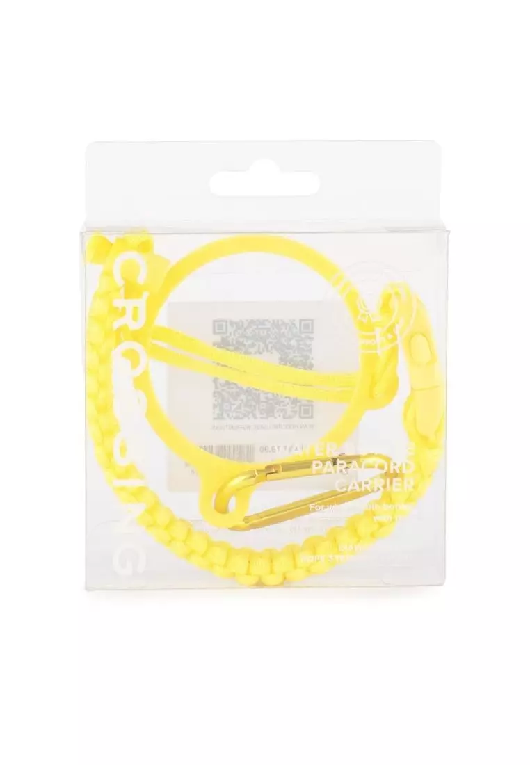 Crossing Paracord Bottle Carrier Strap with Carabiner - Yellow