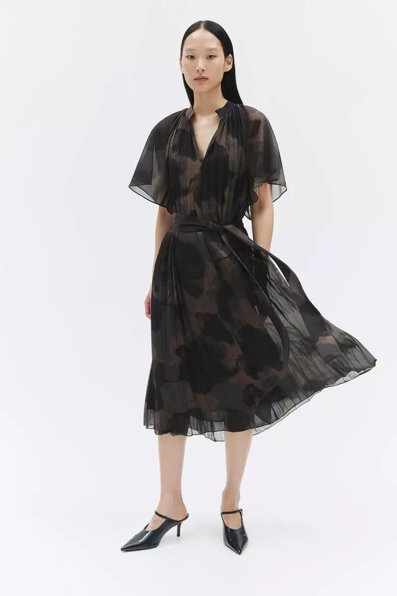 H&m pleated wrap dress clearance
