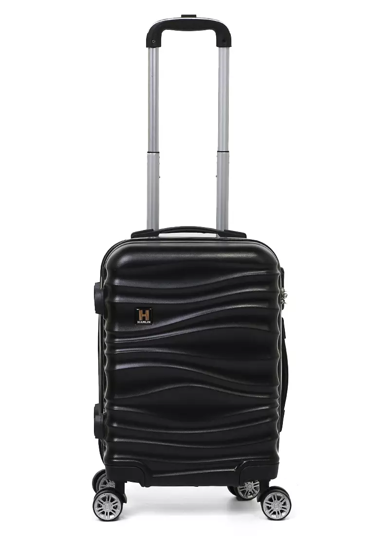 Caroline Koper Hardcase Unisex Size 18 Inch Suitcase Combination Lock Large Compartment Material ABS+PVC Coated ORIGINAL - Black