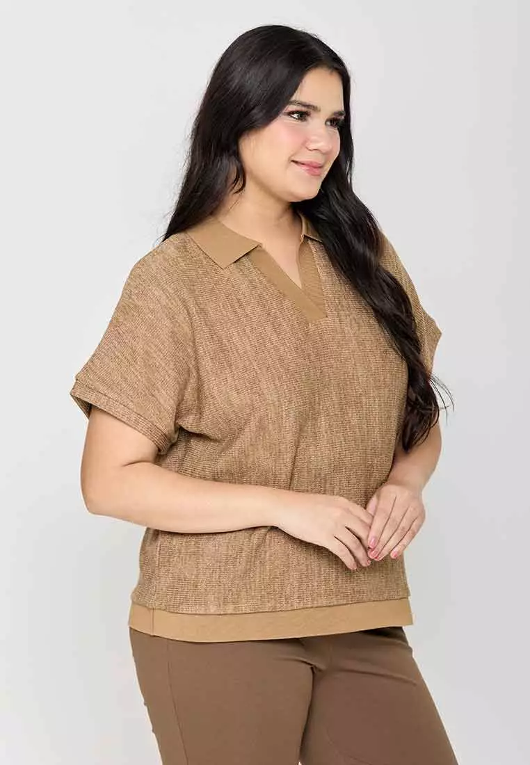 Milly Plus Size Lovenia Collared Top in Cityscape Print main image 1