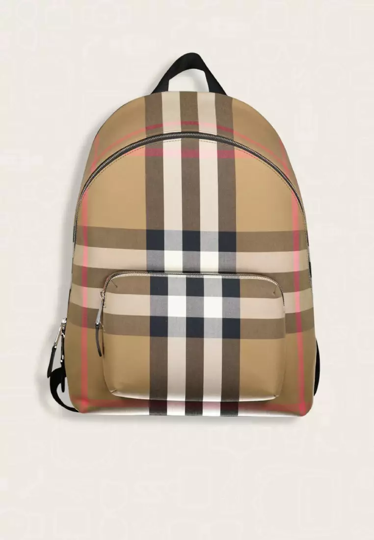 Burberry Back Packs Burberry Jeff Check Backpack Taupe Brown