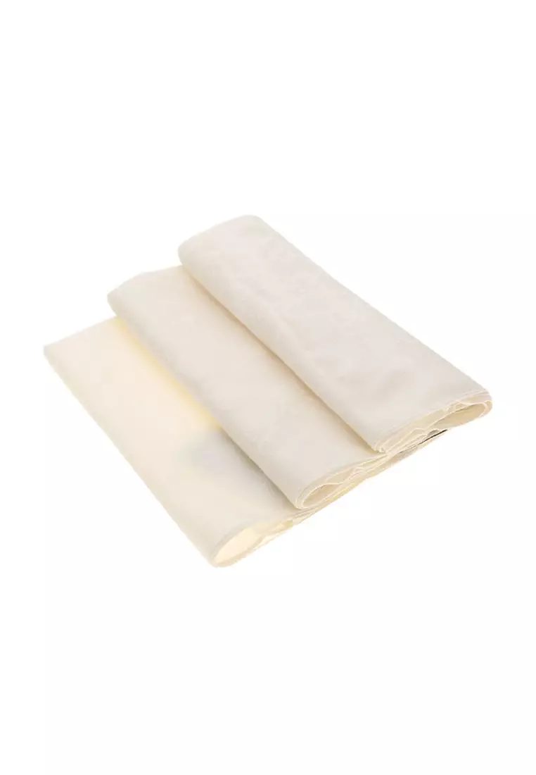 GG Logo Wool Silk Scarf in White 165904 3G646