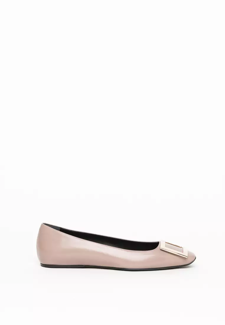 Discount on Roger Vivier  shoes - SKU: Trompette Metal Buckle Ballerinas In Leather Flats