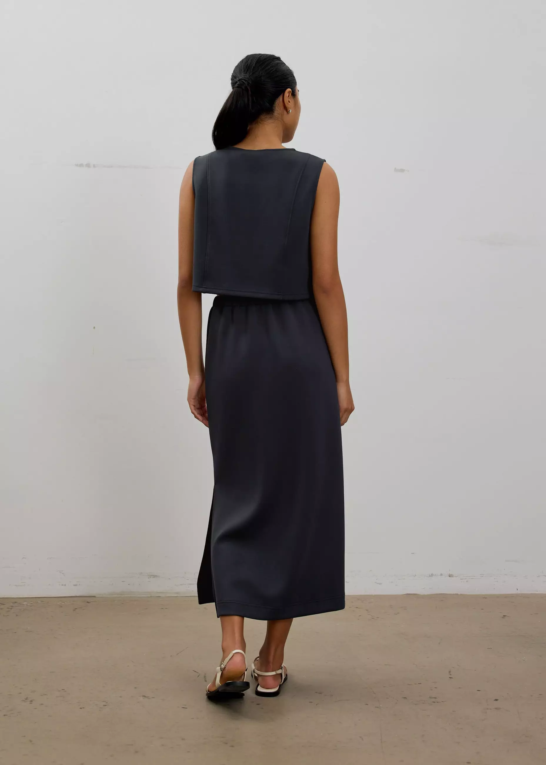 Rok Wanita - Neoprene High Waist Column Midaxi Skirt