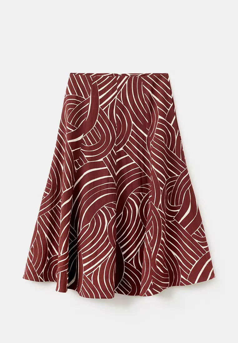 A-Line Skirt With Geometric Pattern