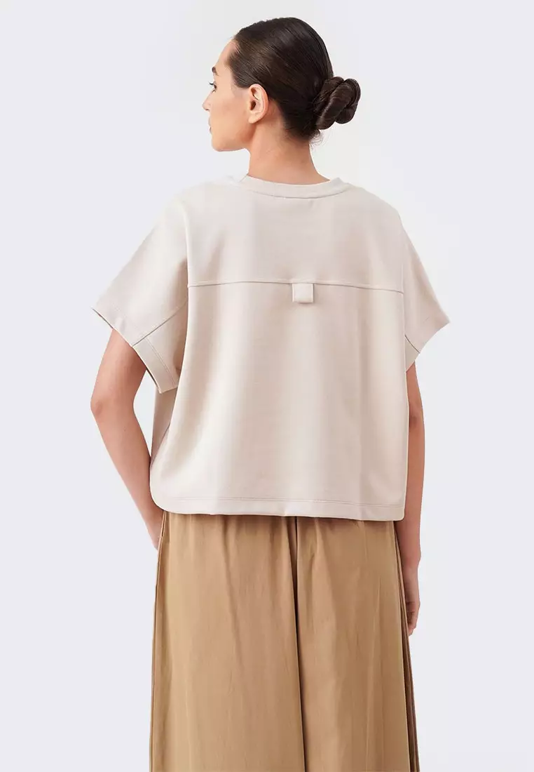 Women's Shoulder Panel Crew T-shirt with Back Yoke Tab