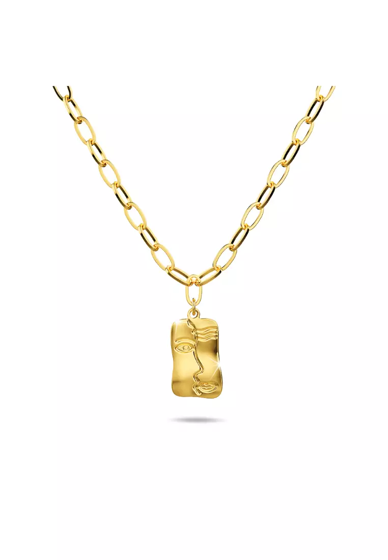 Gold hot sale face pendant