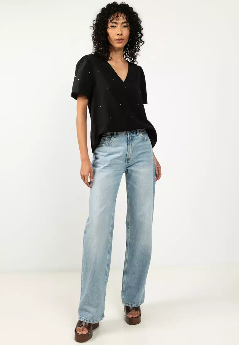 Fia 短袖V領上衣