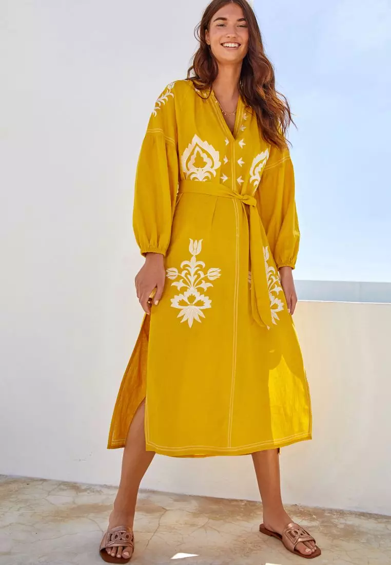 Next mustard dress hotsell