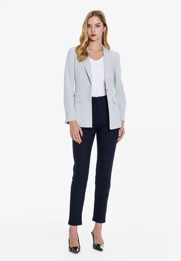 白色絲光棉V領T-shirt