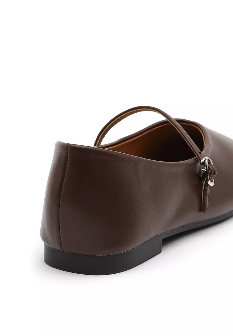 Honeydew Maryjane Flats (1cm) - Brown