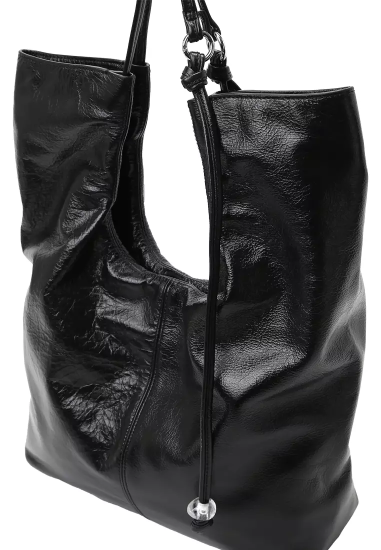 Folding Hobo Clutch Bag - Black