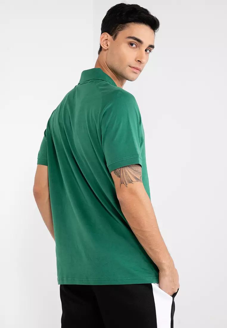 Green polo v clearance neck t shirt