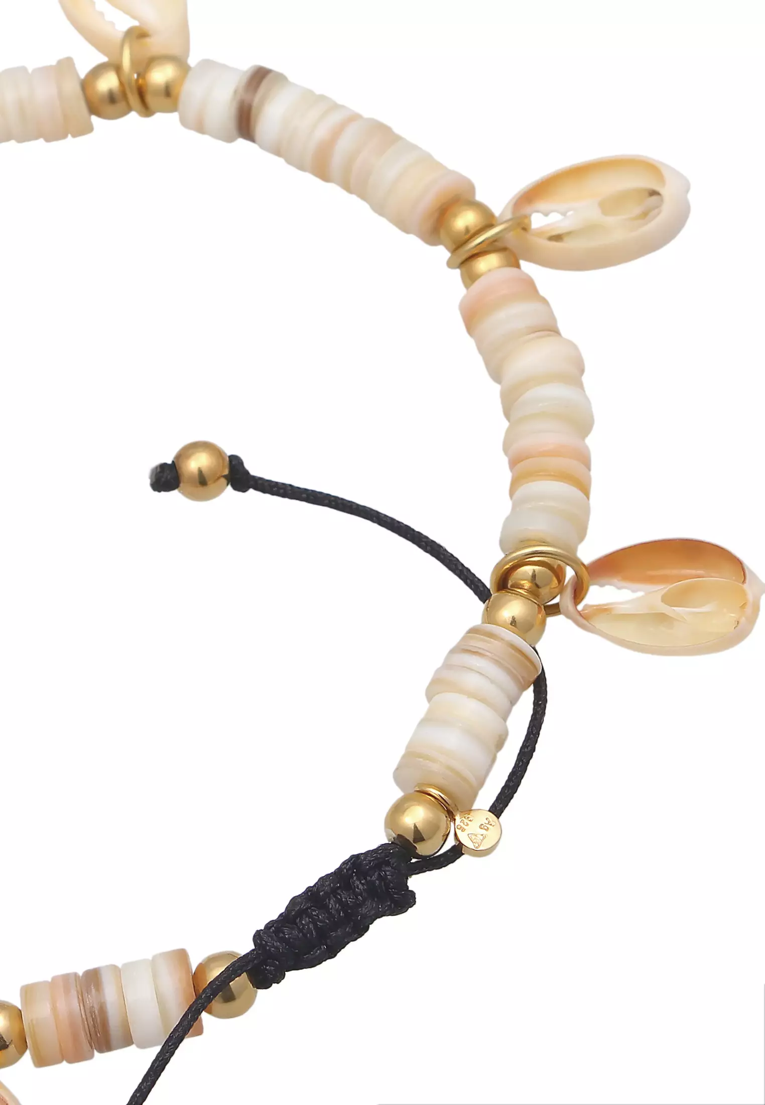 Anklet Surfer Style Kauri Shells Gold Plated