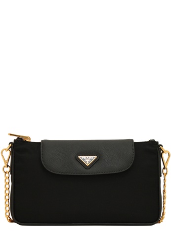 Buy Prada Prada 1bh085 Tessuto Nylon Convertible Clutch Sling Bag Black Zalora Hk