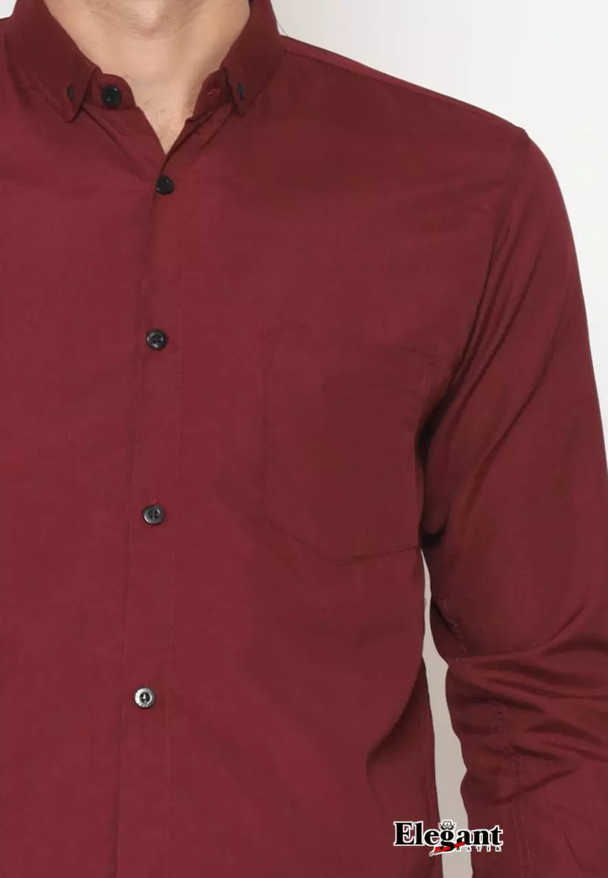 Kemeja Polos Maron Premium Slimfit Elegant