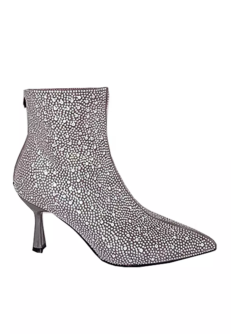 Discount on Twenty Eight Shoes  shoes - SKU: VANSA Stretch Suede Rhinetsone Short Boots VSW-B333-8